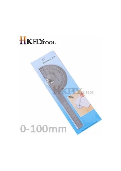 100MM 150MM Paslanmaz Çelik Yuvarlak Kafa 180 Derece Iletki Açı Bulucu Döner Ölçüm Cetveli Makinist Aracı 10 cm Zanaatkar Cetvel (Yurt Dışından)