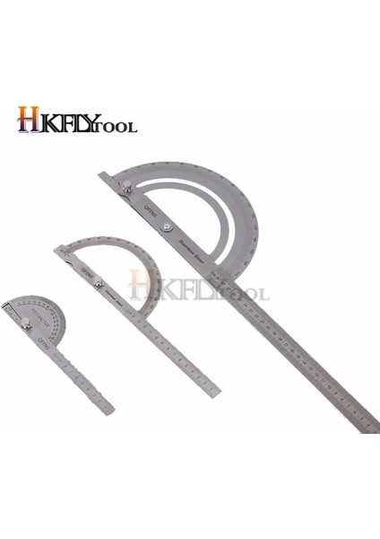 100MM 150MM Paslanmaz Çelik Yuvarlak Kafa 180 Derece Iletki Açı Bulucu Döner Ölçüm Cetveli Makinist Aracı 10 cm Zanaatkar Cetvel (Yurt Dışından) fiyatları
