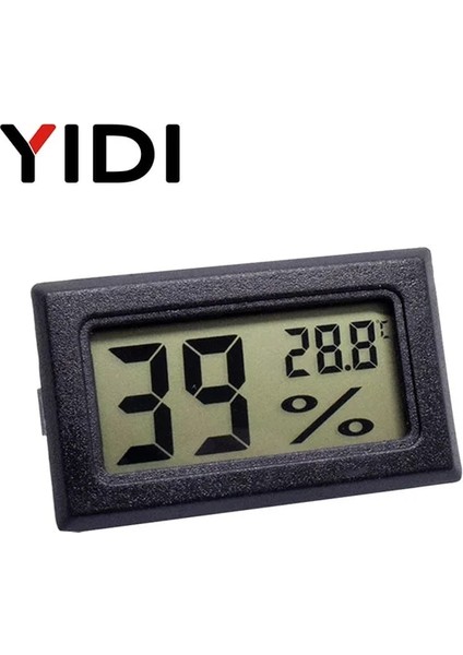 Kare Siyah Mini Dijital LCD Termometre Higrometre Ölçer Dondurucu Test Cihazı Sıcaklık Sensörü Nem Ölçer Dedektörü Monitör Kapalı Pet Araba (Yurt Dışından)