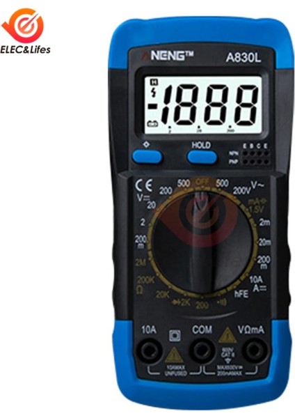 Beyaz Gri A830L LCD Dijital Multimetre Taşınabilir Dc Ac Gerilim Akım Ölçer Diyot Transistör Test Probu Voltmetre Ampermetre Ohmmetre Test Cihazı (Yurt Dışından)