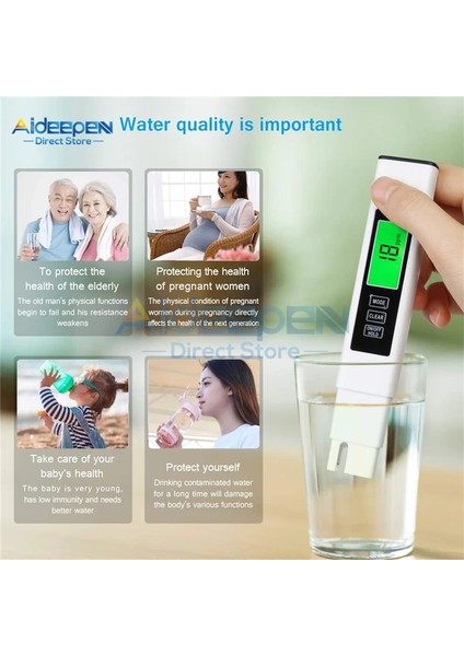 Sadece Tds 3 In1 Tds/ec Sıcaklık Ölçer Su Kalitesi Test Cihazı Kalem 0-9990PPM Iletkenlik Monitörü Saflık Aracı Içme Suyu Akvaryum Için (Yurt Dışından) fiyatları
