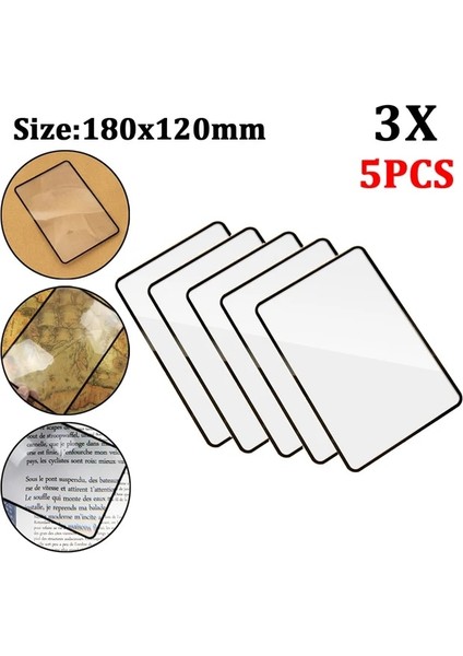 5 Adet 3x Büyüteç 1-5 Adet/takım 3x Pvc Büyüteç Sayfası Kitap Sayfası Büyütme Ultra-Ince Büyüteç Büyüteç Lens Küçük Baskılar Harita ve Kitap Okumak Için (Yurt Dışından)