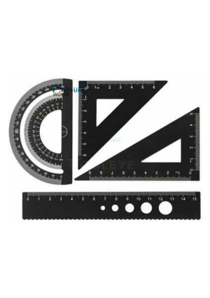 Sıyah 4 In 1 Metal Cetvel Alüminyum Alaşımlı Açı Cetvel Iletki Üçgen Cetvel Çok Fonksiyonlu Ölçme Alet Takımı Kare Açıölçer (Yurt Dışından) modelleri