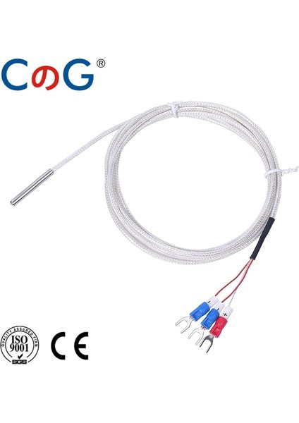PT100 Tipi 1m Cg 5*30MM Prob Tipi Paslanmaz Çelik PT100 Sıcaklık Sensörü Termokupl 1/2/3/5m Su Geçirmez Yüksek Hassasiyetli 3 Telli Kablo (Yurt Dışından)
