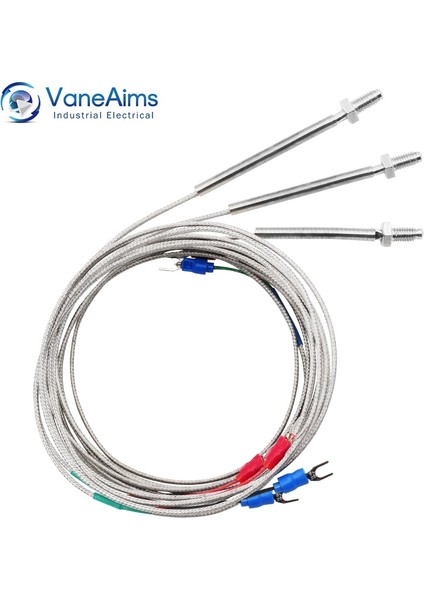 J Tipi 3m Konu M6 Vidalı Termokupl Tipi K J PT100 0.5m 1m 2m 3m Kablo Teli Yüksek Sıcaklık Sensörü 0-400°C Sıcaklık Kontrol Cihazı Için (Yurt Dışından)