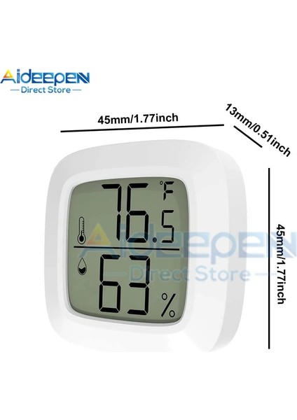 B Fahrenheit Manyetik Mini LCD Dijital Oda Termometresi Sıcaklık Sensörü Nem Ölçer Kapalı Higrometre Ölçer Hava Istasyonuemekleme Evcil Hayvan (Yurt Dışından)