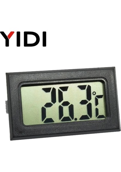 Kare Siyah Mini Dijital LCD Termometre Higrometre Ölçer Dondurucu Test Cihazı Sıcaklık Sensörü Nem Ölçer Dedektörü Monitör Kapalı Pet Araba (Yurt Dışından)