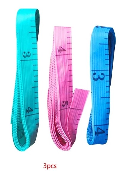 Rastgele Renk 3 Adet 150 cm 60 Inç Çok Renkli Yumuşak Cetveller Ölçüm Bandı Dikiş Terzi Aksesuarları Aşınmaya Dayanıklı Ölçüm Aracı Ölçer (Yurt Dışından)
