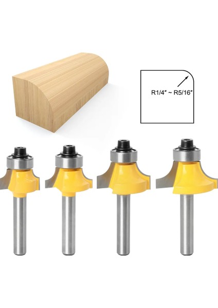 6MM/6.35MM/8MM Shank Köşe Yuvarlama Yönlendirici Bit Üzerinde Rulman Ahşap Freze Kesicisi Tungsten Karbür Ağaç Işleme Aleti Için (Yurt Dışından) fiyatları