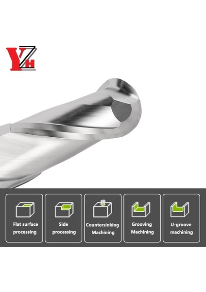 R1.75X4X7X50L-2T HRC55 HRC45/55 Alüminyum Bilyalı Uçlu Freze 2 Flüt Tungsten Çelik Takım Cnc R0.5 R0.75 R1 R1.25 R1.5 R1.75 R2 R3 R4 R5 R6 R7 R8 R9 R10 (Yurt Dışından)