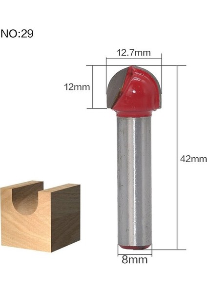 NO29 1 Adet 8mm Shank Ahşap Freze Ucu Düz Uçlu Freze Düzeltici Temizleme Gömme Trim Köşe Yuvarlak Koy Kutusu Uçları Araçları Freze Cutte (Yurt Dışından)