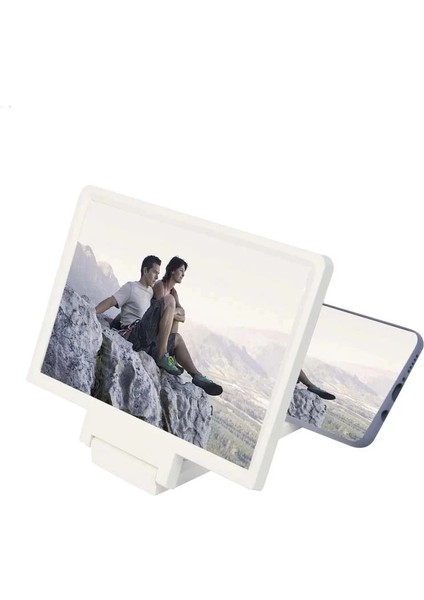 Siyah 1.5x Cep Telefonu Ekran Büyüteç 3D Ultra Net Anti- Mavi Işık Lens Katlanabilir Büyüteç Cep Telefonu Tutucu (Yurt Dışından)