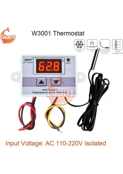 W3002 Ac Izole W3002 12V 24V 110V 220V LED Dijital Sıcaklık Kontrol Cihazı Termostat Termoregülatör Sensör Ölçer Buzdolabı Su Isıtma Soğutma (Yurt Dışından)