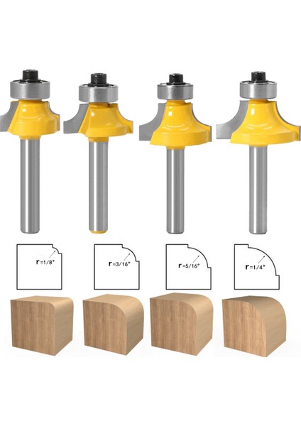 6xr4.76 1 Adet 6mm Saplı Köşe Yuvarlak Yönlendirici Bit ile Rulman Freze Kesici Ahşap Ahşap Tungsten Karbür (Yurt Dışından) fiyatları