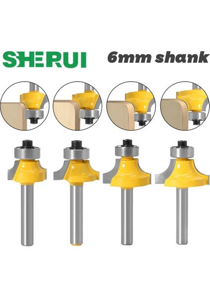 6xr4.76 1 Adet 6mm Saplı Köşe Yuvarlak Yönlendirici Bit ile Rulman Freze Kesici Ahşap Ahşap Tungsten Karbür (Yurt Dışından) modelleri