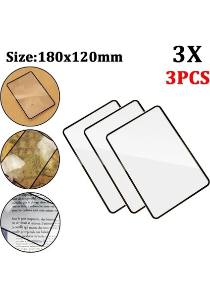 3 Adet 3x Büyüteç 1-5 Adet/takım 3x Pvc Büyüteç Sayfası Kitap Sayfası Büyütme Ultra-Ince Büyüteç Büyüteç Lens Küçük Baskılar Harita ve Kitap Okumak Için (Yurt Dışından)