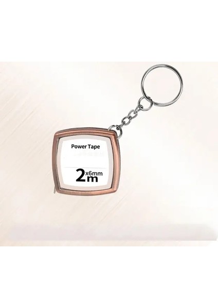 Bakır 2 M Geri Çekilebilir Cetvel Şerit Metre Anahtarlık Ölçüm Aletleri Cep Santimetre Mini Cetvel (Yurt Dışından)