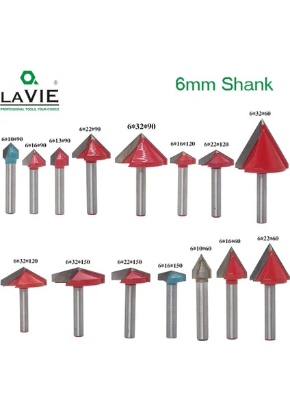 6X16X150 Derece 1 Adet 6mm V Bit Cnc Katı Karbür Parmak Freze Tungsten Çelik Ağaç Işleme Freze Kesicisi 3D Ahşap Mdf Freze Ucu 60 90 120 150 Derece (Yurt Dışından)