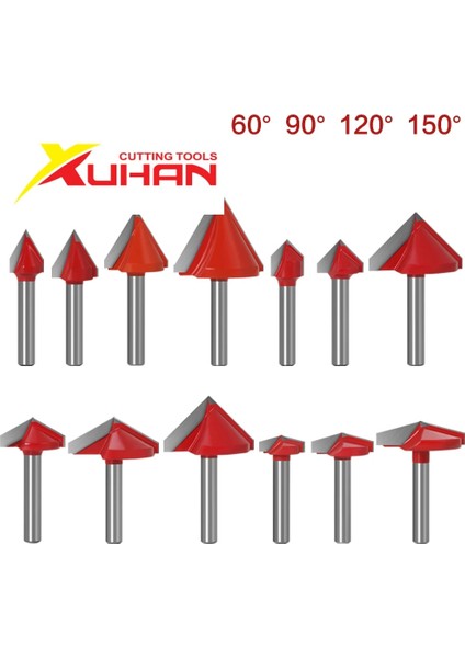 6X16X90 6mm V Bit-1pcs, Cnc Katı Karbür Parmak Freze, Tungsten Çelik Ağaç Işleme Freze Kesicisi, 3D Ahşap Mdf Freze Ucu, 60 90 120 150 Derece (Yurt Dışından) modelleri
