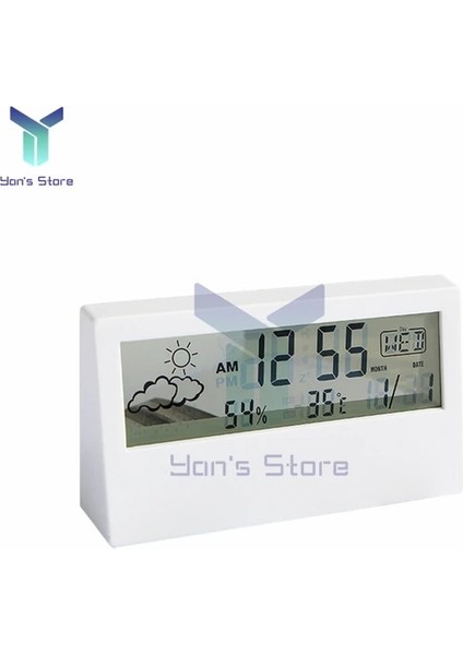 Düzenli Tip Mini LCD Dijital Termometre Higrometre Masa Pano Masası Elektronik Çalar Saat Masaüstü Ev Ofis Için Ins Hava Istasyonu (Yurt Dışından)