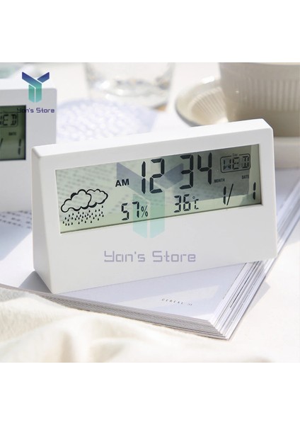 Düzenli Tip Mini LCD Dijital Termometre Higrometre Masa Pano Masası Elektronik Çalar Saat Masaüstü Ev Ofis Için Ins Hava Istasyonu (Yurt Dışından) fiyatları