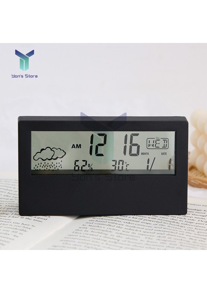 Düzenli Tip Mini LCD Dijital Termometre Higrometre Masa Pano Masası Elektronik Çalar Saat Masaüstü Ev Ofis Için Ins Hava Istasyonu (Yurt Dışından) modelleri