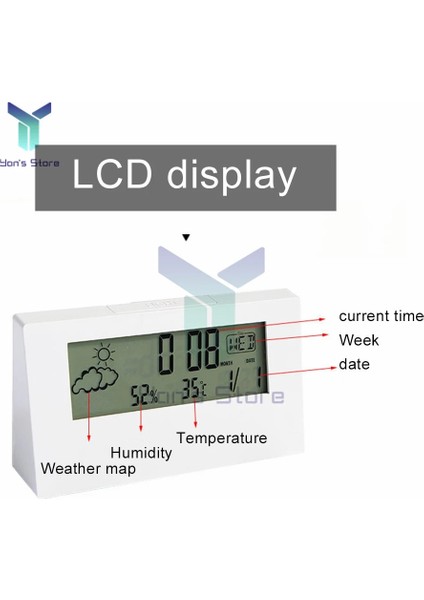 Düzenli Tip Mini LCD Dijital Termometre Higrometre Masa Pano Masası Elektronik Çalar Saat Masaüstü Ev Ofis Için Ins Hava Istasyonu (Yurt Dışından) indirimleri