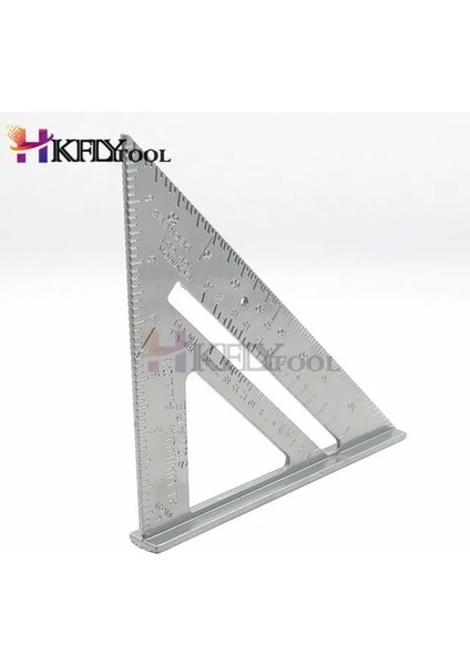 7 Inç Gümüş 7/12 Inç Hız Kare Metrik Alüminyum Alaşımlı Üçgen Açı Cetvel Iletki Ağaç Işleme Kare Düzeni Ölçer Ölçme (Yurt Dışından)