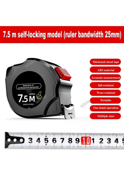 7.5m 25MM Taşınabilir Mezura 3/5/7.5/10M Çelik Mezura Naylon Düşmeye Karşı Direnç Su Geçirmez Mesafe Ölçüm Bandı Ölçüm Aracı (Yurt Dışından)