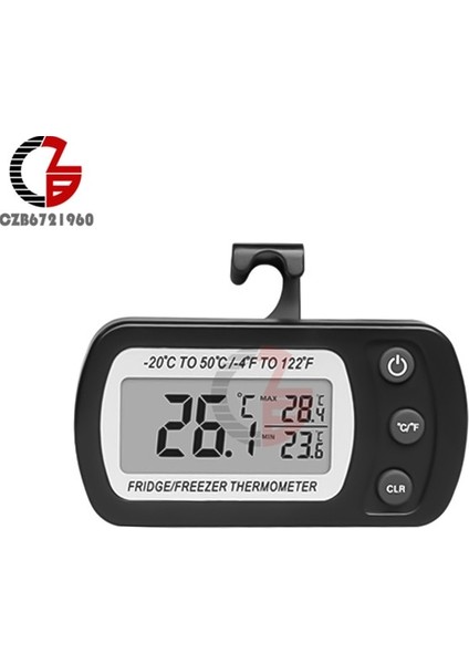 Siyah Su Geçirmez Dijital LCD Buzdolabı Buzdolabı Termometresi Dijital Dondurucu Termometre -50 ~ 70 Derece ℉ Mutfak Ev Restoran Için (Yurt Dışından)