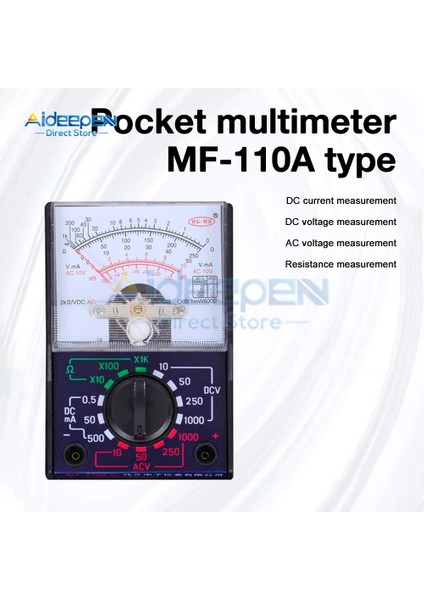 MF-110A Mini Multimetre Ev El Elektrikli Ac/dc Ohm Voltmetre Ampermetre Multimetre Çoklu Test Cihazı MF-110A Pointer Gerilim Multimetre (Yurt Dışından)