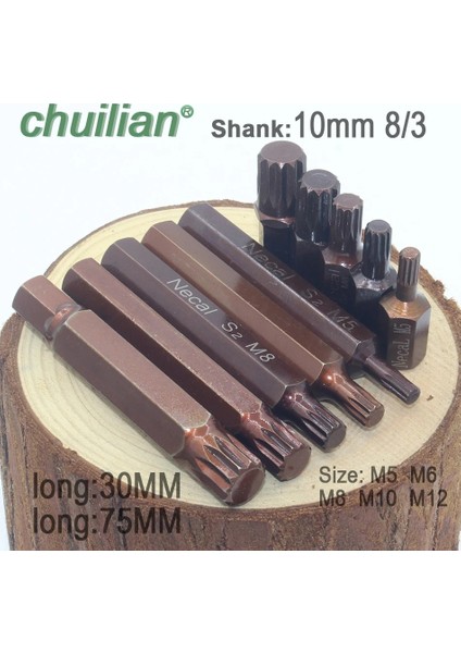 M8-1 Adet Uzun 30MM 10MM 8/3 Sap 12 Açılı Tornavida Bit Seti Lokma Anahtar Adaptör Seti Araba El Aletleri Tamir Kiti S2 Alaşımlı Çelik Uçları M5-M12 (Yurt Dışından)