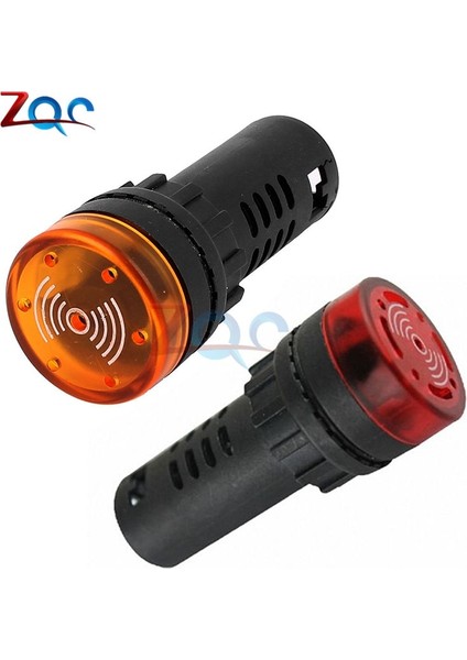 Ac 220V Kırmızı AD16-22SM Flaş LED Alarm Buzzer Gösterge Işığı Sinyal Lambası Flaş Dc 12V 24V Ac 110V 220V LED Işık Alarm Göstergesi Buzzer (Yurt Dışından)