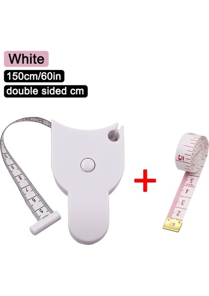 C Beyaz Otomatik Teleskopik Mezura 150/200 cm Mezura Santimetre Bantları Vücut Ölçer Tedbir Metrik Bant Dikiş Cetvel Aracı (Yurt Dışından)