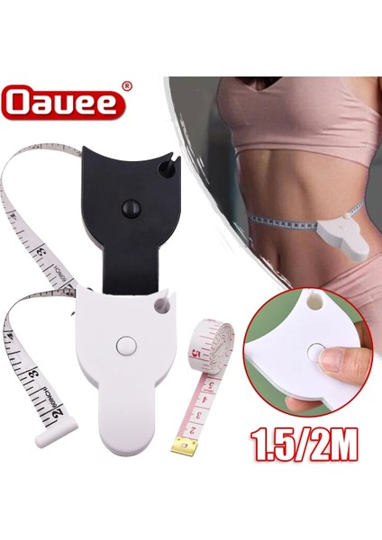 C Beyaz Otomatik Teleskopik Mezura 150/200 cm Mezura Santimetre Bantları Vücut Ölçer Tedbir Metrik Bant Dikiş Cetvel Aracı (Yurt Dışından)