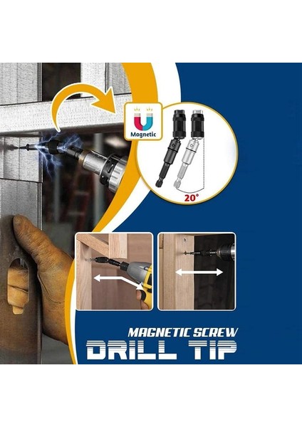 Sarı 1/4 "altıgen Manyetik Vida Matkap Ucu Hızlı Değişim Kilitleme Bit Tutucu Matkap Vida Aracı Sürücü Kılavuzu Matkap Ucu Uzatma Çubuğu Ahşap Aracı (Yurt Dışından) modelleri