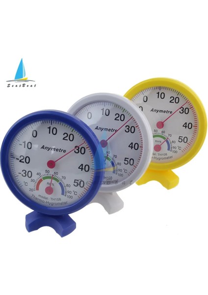 Mavi Mini Yuvarlak Kapalı Açık Termometre Higrometre Ev Ofis Duvara Montaj Sıcaklık Nem Monitörü Buzdolabı Ölçü Aracı TH108 (Yurt Dışından) fiyatları