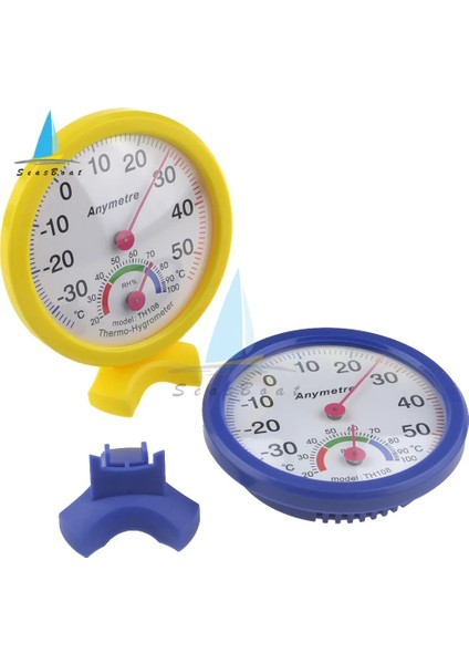 Mavi Mini Yuvarlak Kapalı Açık Termometre Higrometre Ev Ofis Duvara Montaj Sıcaklık Nem Monitörü Buzdolabı Ölçü Aracı TH108 (Yurt Dışından) indirimleri