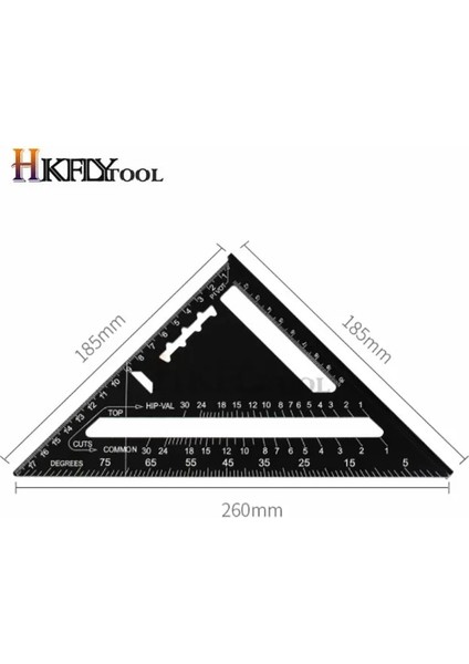 7 Inç Alüminyum 7/12 Inç Hız Kare Metrik Alüminyum Alaşımlı Üçgen Açı Cetvel Iletki Ağaç Işleme Kare Düzeni Ölçer Ölçme (Yurt Dışından)