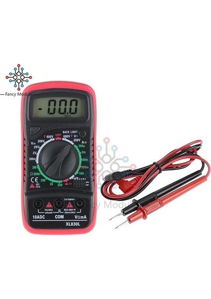 XL830L Kırmızı XL830L Multimetre LCD Arka Işık Taşınabilir Ac/dc Ampermetre Voltmetre Ohm Gerilim Test Cihazı Metre Multimetro El Dijital Test Cihazı (Yurt Dışından)