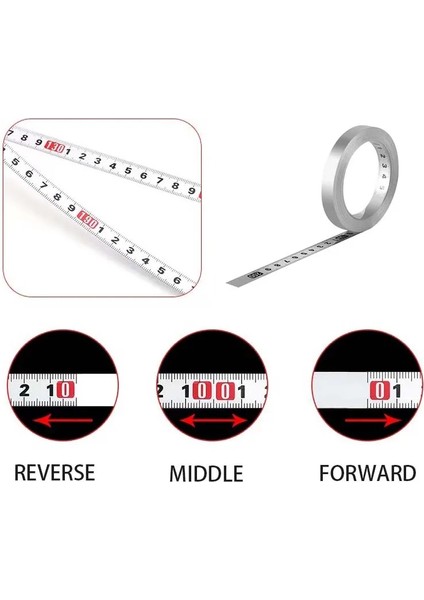 Ters - Gümüş 2m Kendinden Yapışkanlı Mezura Paslanmaz Çelik Tezgah Cetveli Yapışkan Destekli Mezura Metrik Ölçekli Paslanmaya Dayanıklı Dayanıklı Cetvel (Yurt Dışından)