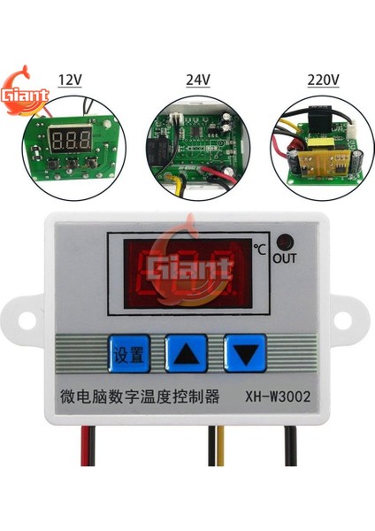 W3002 Dc 12V W3002 12V 24V 110V 220V LED Dijital Sıcaklık Kontrol Cihazı Termostat Termoregülatör Sensör Ölçer Buzdolabı Su Isıtma Soğutma (Yurt Dışından)