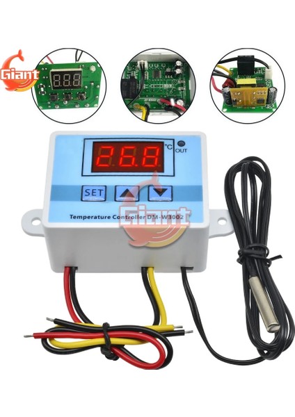 W3002 Dc 12V W3002 12V 24V 110V 220V LED Dijital Sıcaklık Kontrol Cihazı Termostat Termoregülatör Sensör Ölçer Buzdolabı Su Isıtma Soğutma (Yurt Dışından)