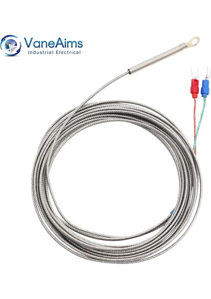 K Tipi 3 M 5mm Delik Yıkama Termokupl Vaneaims Tipi K/J/PT100 Sıcaklık Sensörü 0.5/1/2/3 M Örgülü Kablo Sıcaklık Kontrol Cihazı (Yurt Dışından)