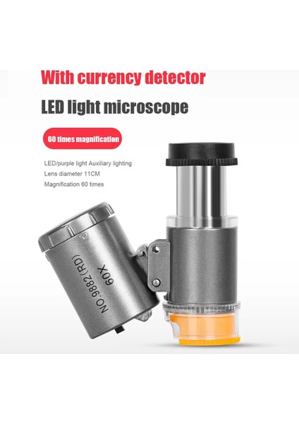 11 20X Büyüteç Taşınabilir Mikroskop 60X LED Işık Uv Lamba Optik Büyüteç Cam Lens Izle Antika Algılama Test Cihazı Dayanıklı Abs (Yurt Dışından) fırsatları
