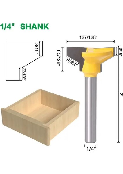 No1 1l4 Shank 6mm Shank 1/4 "shank Geri Dönüşümlü Çekmece Ön Yönlendirici Bit Ağaç Işleme Kesici Takım Freze Kesicisi (Yurt Dışından)