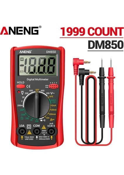 02 Aneng DM850 Eletrical Dijital 1999 Sayımları Profesyonel Multimetre Otomatik Ac/dc Gerilim Test Cihazı Ohm Akım Ampermetre Dedektörü Aracı (Yurt Dışından)