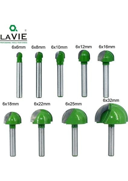 6X32MM La Vıe 1 Adet 6mm Shank Bilyalı Uçlu Freze Yuvarlak Burun Koyu Cnc Freze Ucu Yarıçapı Çekirdek Kutusu Katı Karbür Yönlendirici Bit Araçları MC06001 (Yurt Dışından)