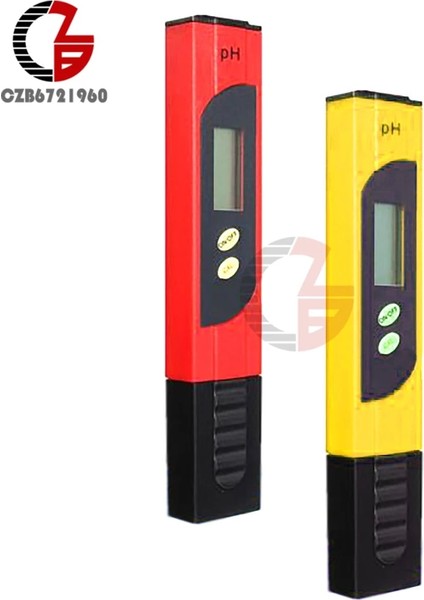 Kırmızı Düğme Yüksek Doğruluk 0.01 Protable LCD Dijital Ph Ölçer Test Cihazı Analiz Kalemi Su Gıda Akvaryum Havuz Hidroponik Toprak Ph Monitör (Yurt Dışından)
