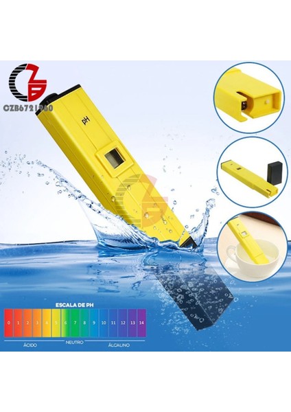 Kırmızı Düğme Yüksek Doğruluk 0.01 Protable LCD Dijital Ph Ölçer Test Cihazı Analiz Kalemi Su Gıda Akvaryum Havuz Hidroponik Toprak Ph Monitör (Yurt Dışından)